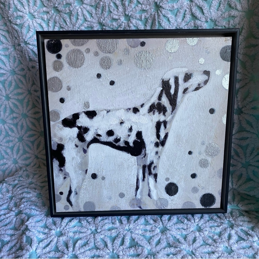 Dalmatian dog painting wall hanging art box framed
